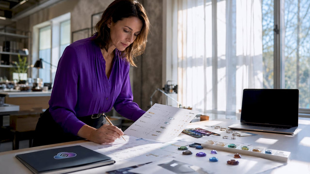 Jewelry manager reviewing manufacturing workflow