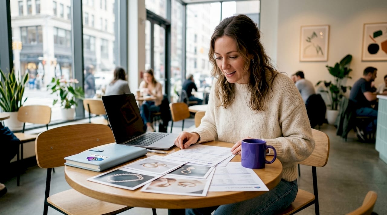 Jewelry retailer reviewing product data and images