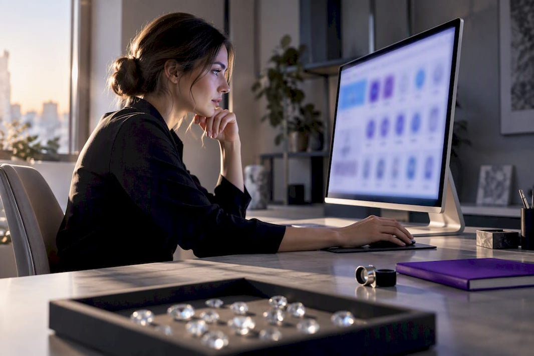 Supplier reviewing structured diamond product data