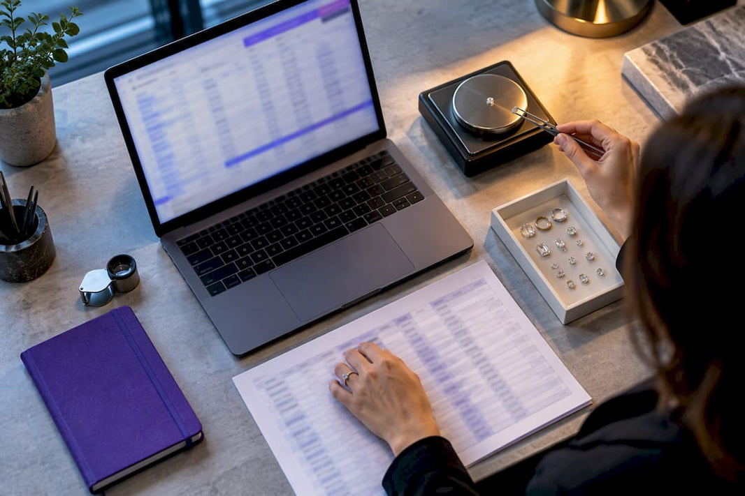 Hands standardizing jewelry supplier data