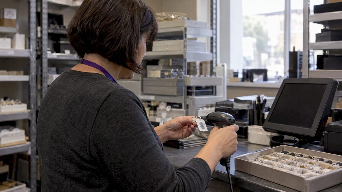 Retailer matching jewelry barcode to POS record