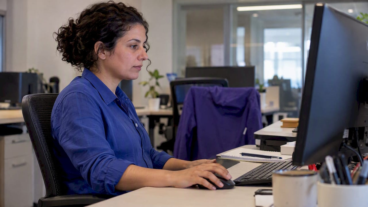 Retail content specialist sorting gallery assets